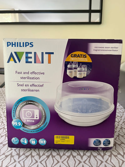 (#PG5283) Esterilizador de mamaderas a vapor + 1 mamadera. Marca Philips Avent
