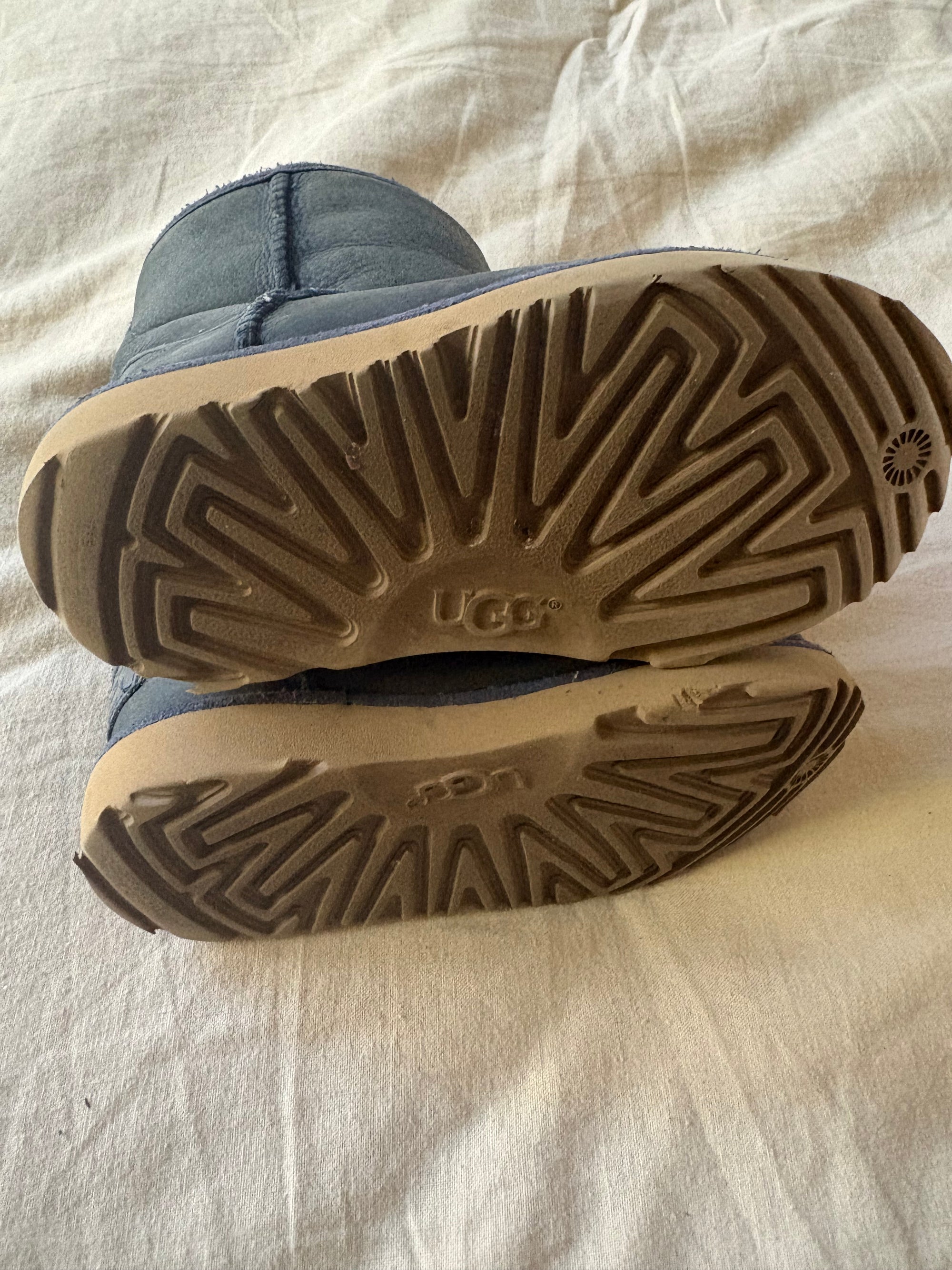 Botas infantiles azules con chiporro, talla 25 a 28. Marca UGG (#PG5765)