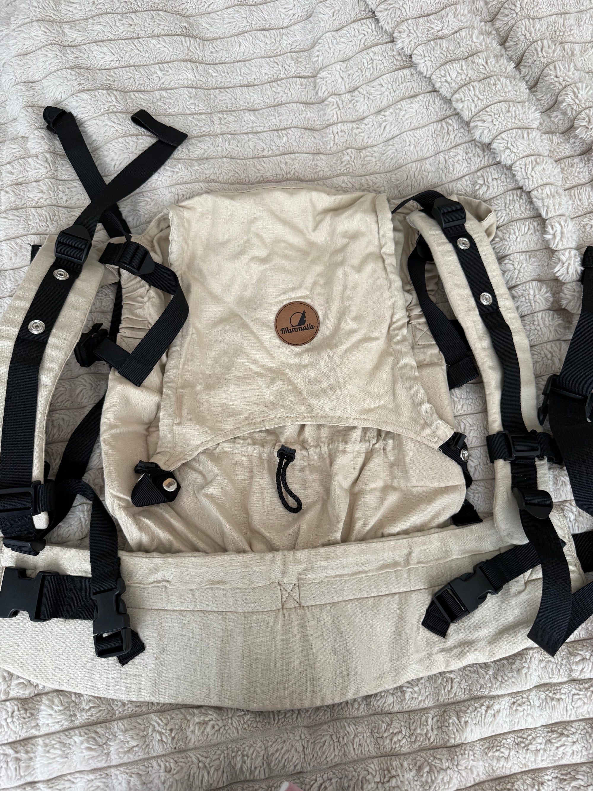 (#PG5289) Mochila ergonómica modelo Baby &amp; Toddler algodón-lino. Marca Mammalia Ergo