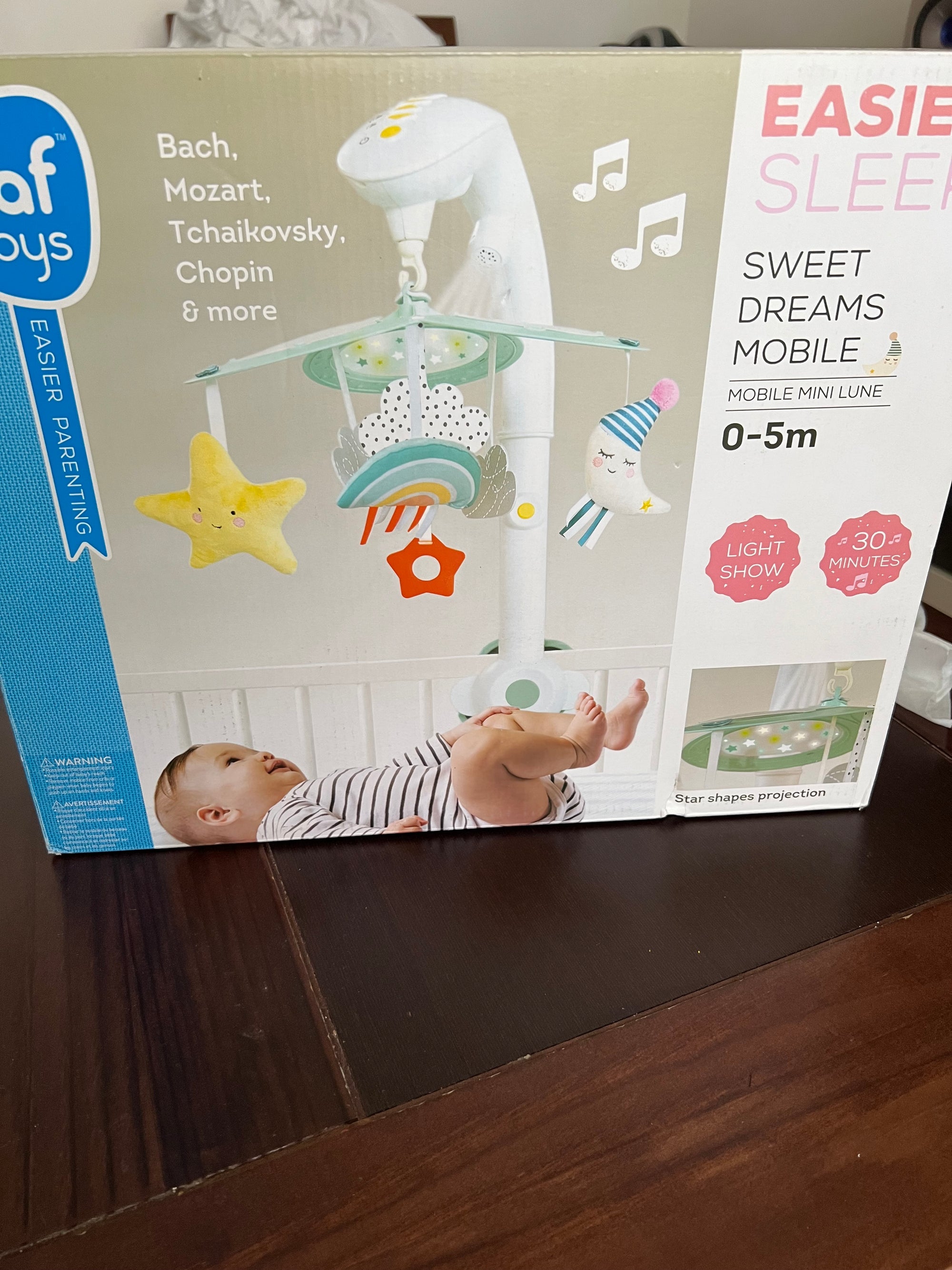 (#PG4345) Móvil con música modelo Sweet Dreams Mini Moon. Marca Taf Toys