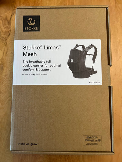 (#PG5266) Mochila portabebé modelo Limas Mesh Anthracite. Marca Stokke