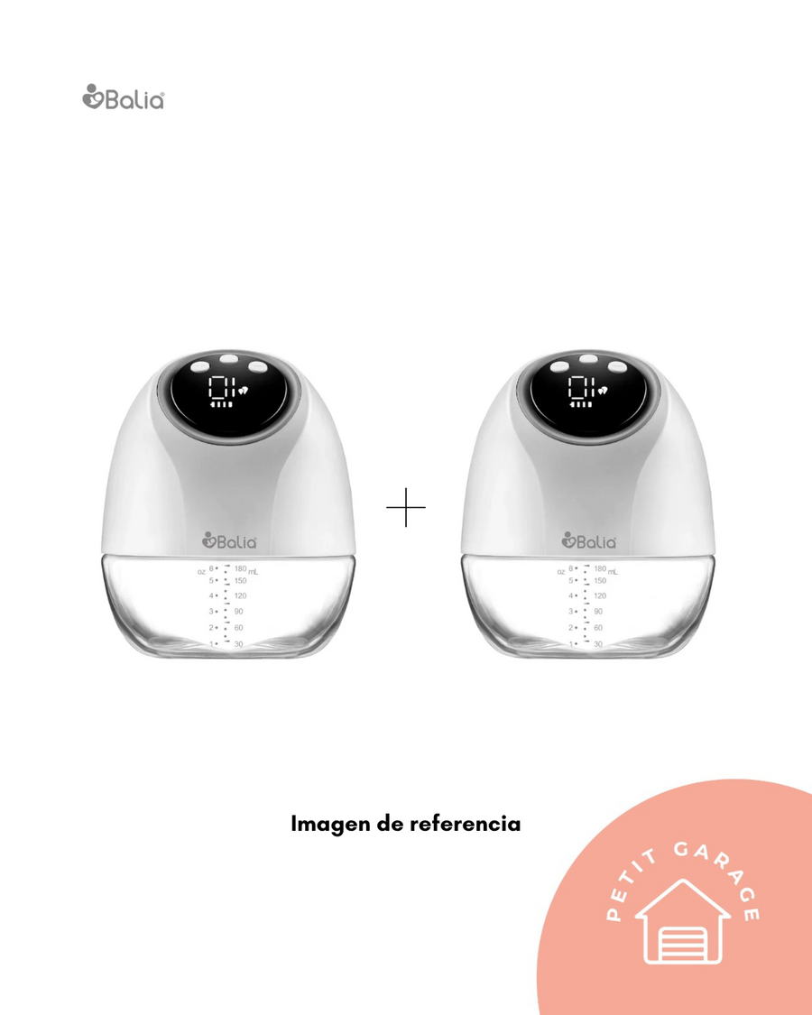 (#PG5122) Extractor de leche doble eléctrico color rosado con gris. Marca Balia