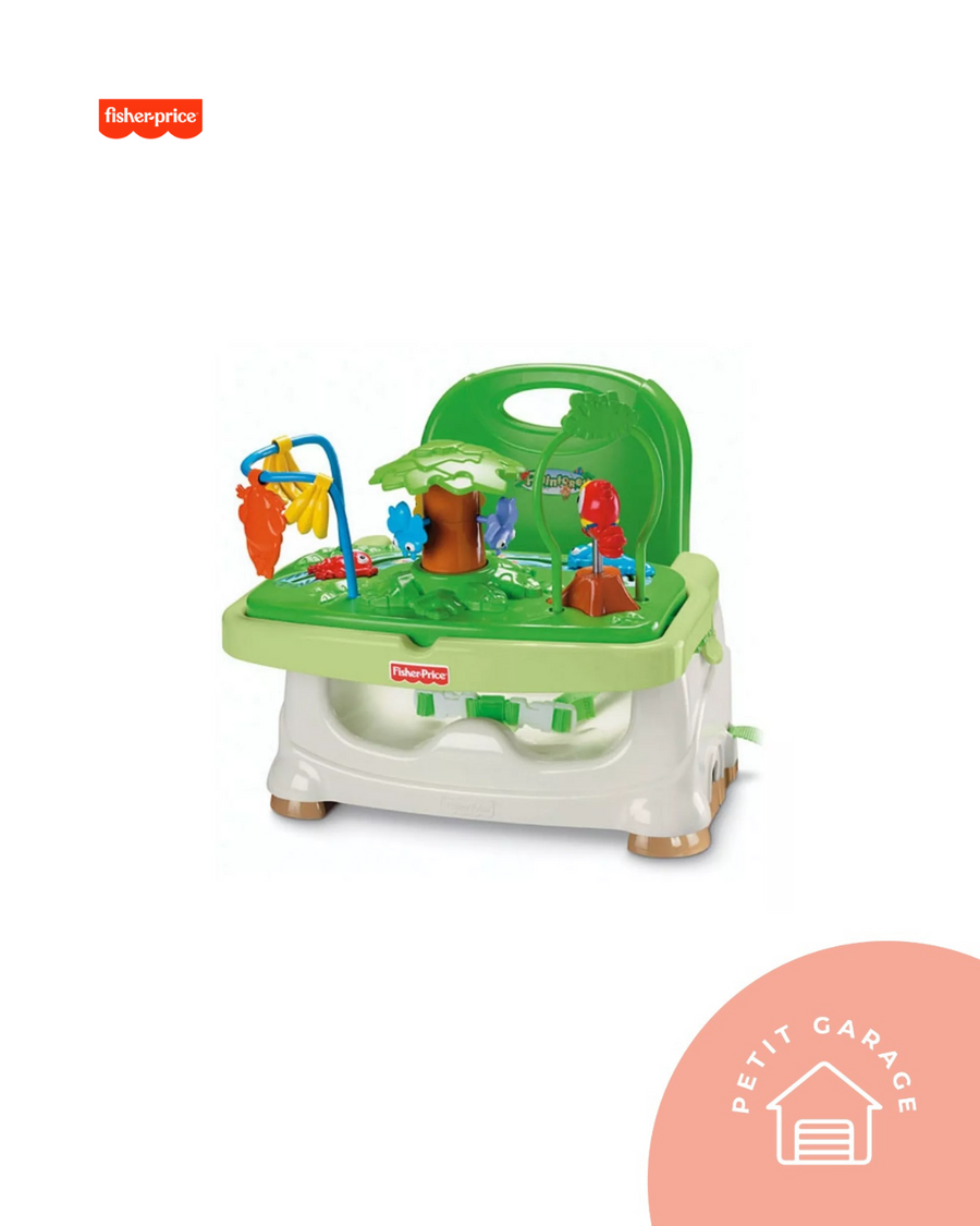 (#PG4971) Silla de comer modelo Selva Tropical color verde. Marca Fisher Price