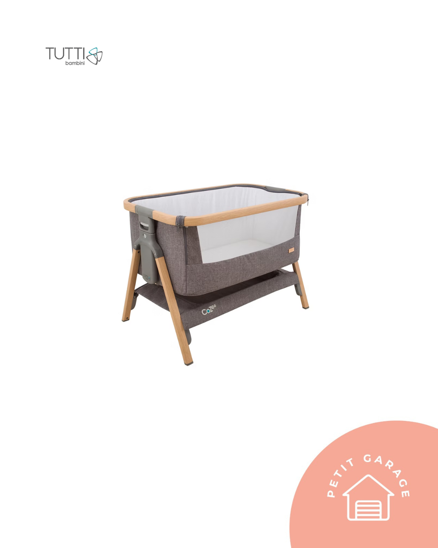 (#PG5337) Cuna Colecho modelo Cozee color roble y grafito. Marca Tutti Bambini