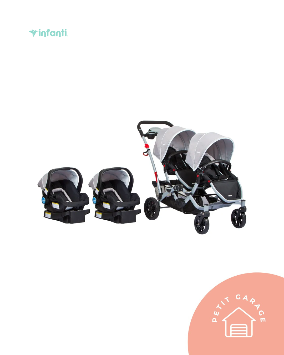 (#PG5435) Coche Travel System modelo Infanti Duo Ride S813 gris . Marca Infanti