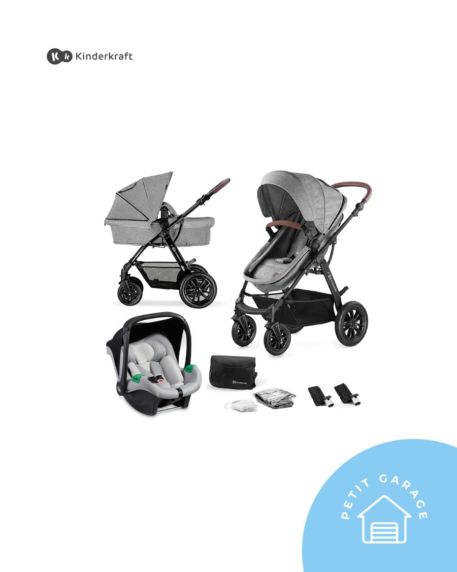 (#PG5394) Coche Travel System modelo Moov 3 en 1 color gris. Marca Kinderkraft