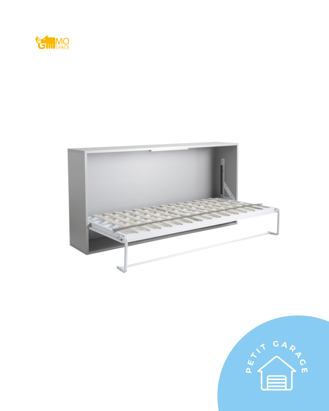 (#PG4818) Cama abatible de madera + colchón. Marca Mospace