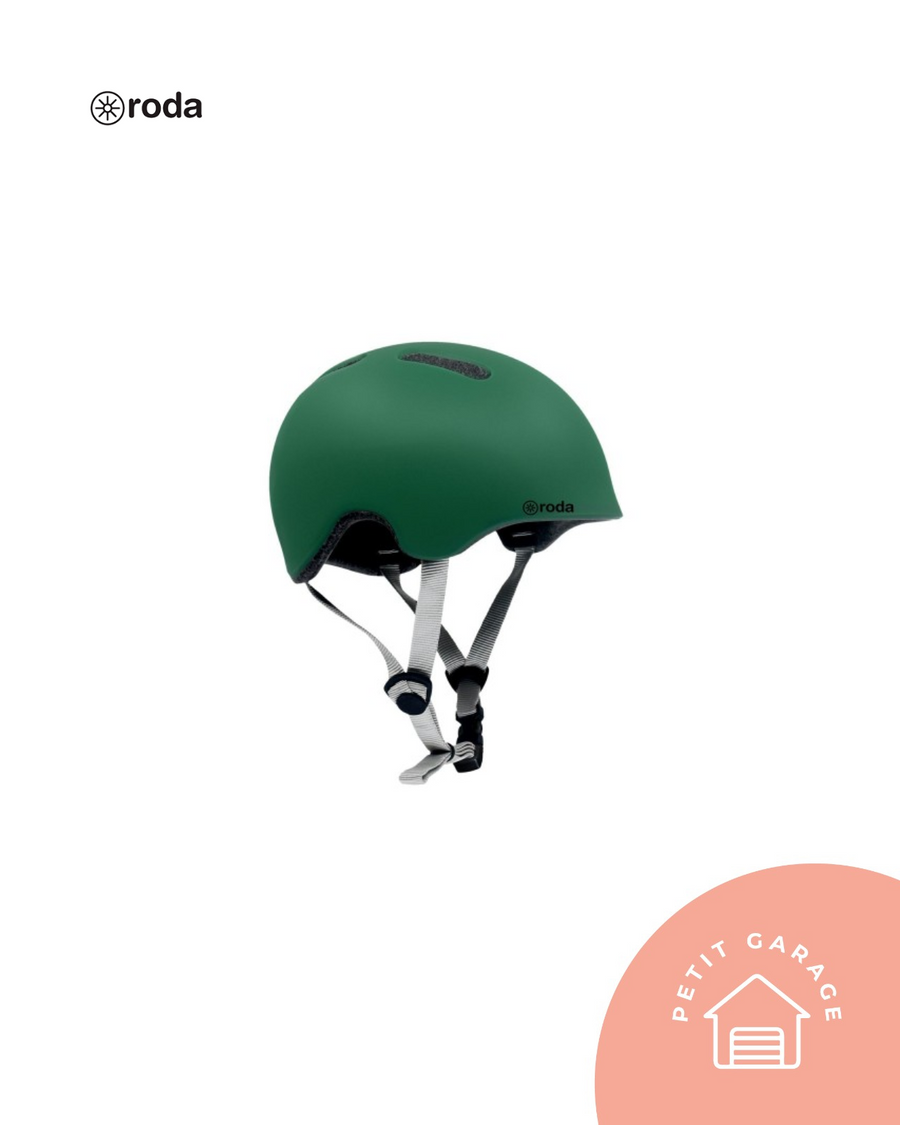 (#PG4466) Casco color verde con gris. Marca Roda