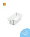 (#PG5242) Tina + Soporte RN color transparent green. Marca Stokke