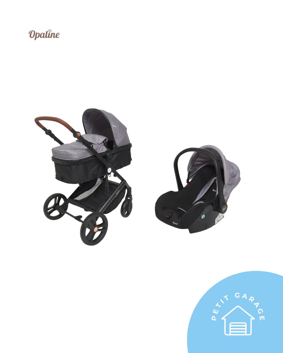 (#PG5346) Coche Travel System modelo Amore color negro con gris. Marca Opaline