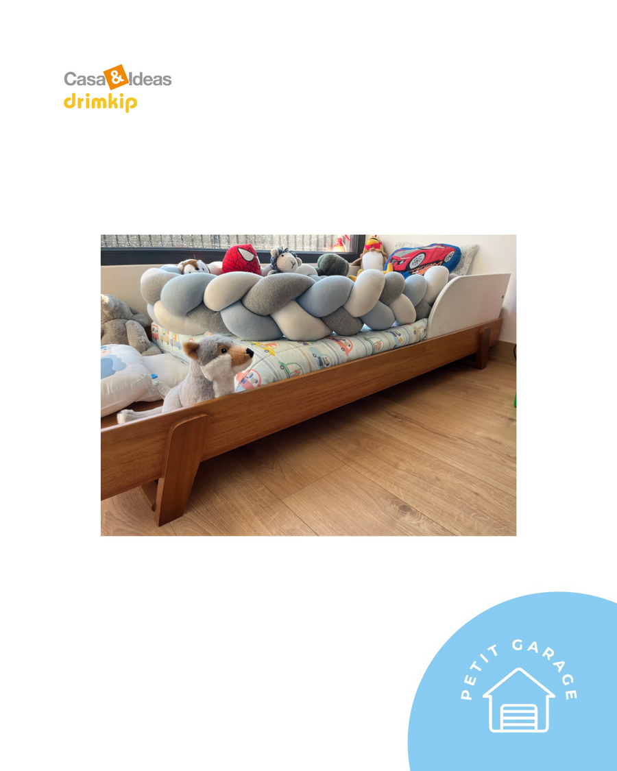 (#PG4344) Cama Montessori color madera y blanco + colchón y accesorios. Marca Casa ideas y Drimkip