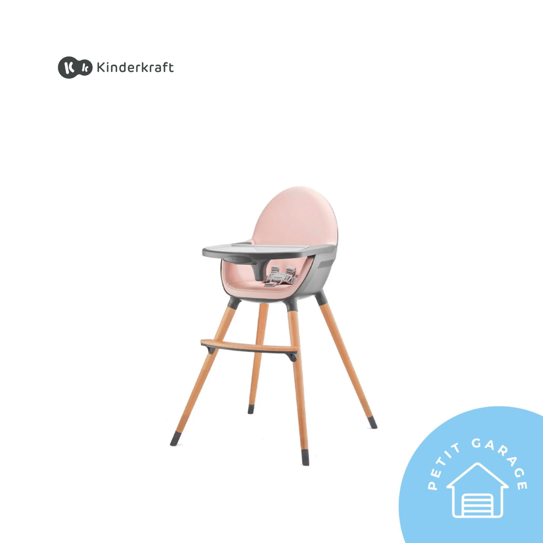 (#PG4226) Silla para comer 2 en 1 modelo Fini rosado. Marca Kinderkraft