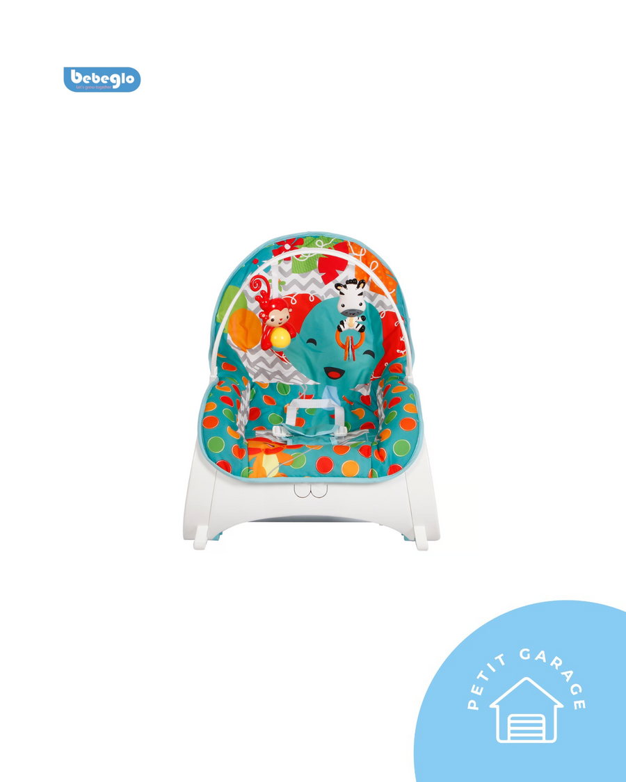 (#PG4439) Silla nido interactiva modelo Grow Up Jungla color azul. Marca Bebeglo