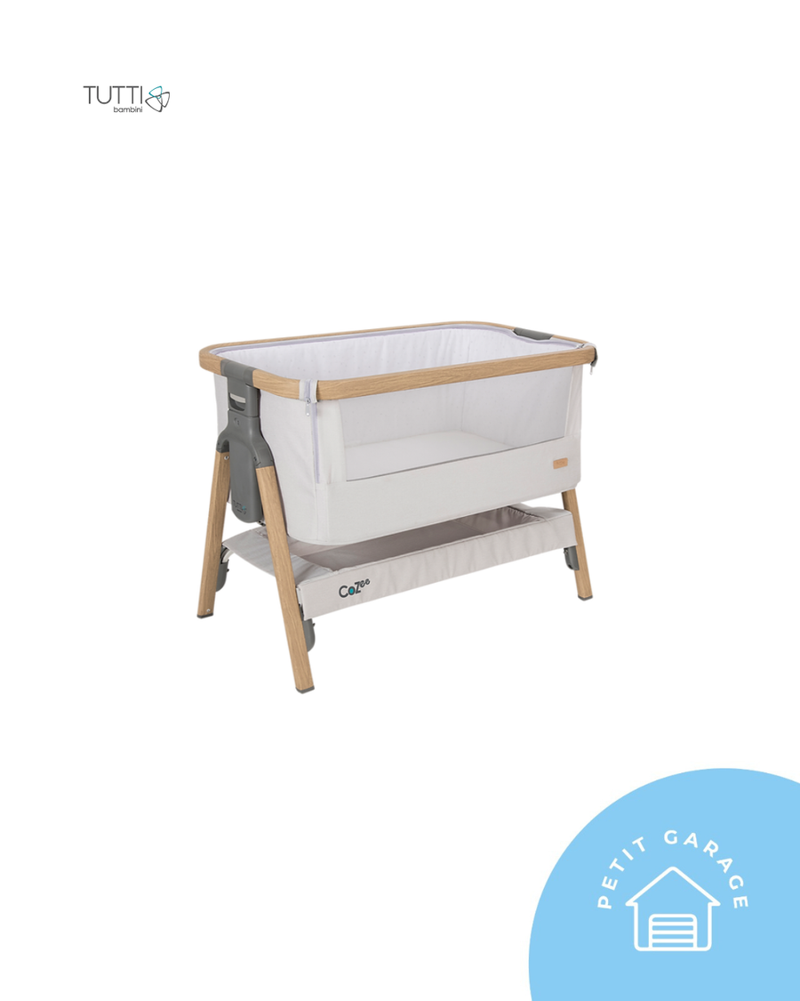 (#PG5450) Cuna Colecho modelo Cozee color roble/plata. Marca Tutti Bambini