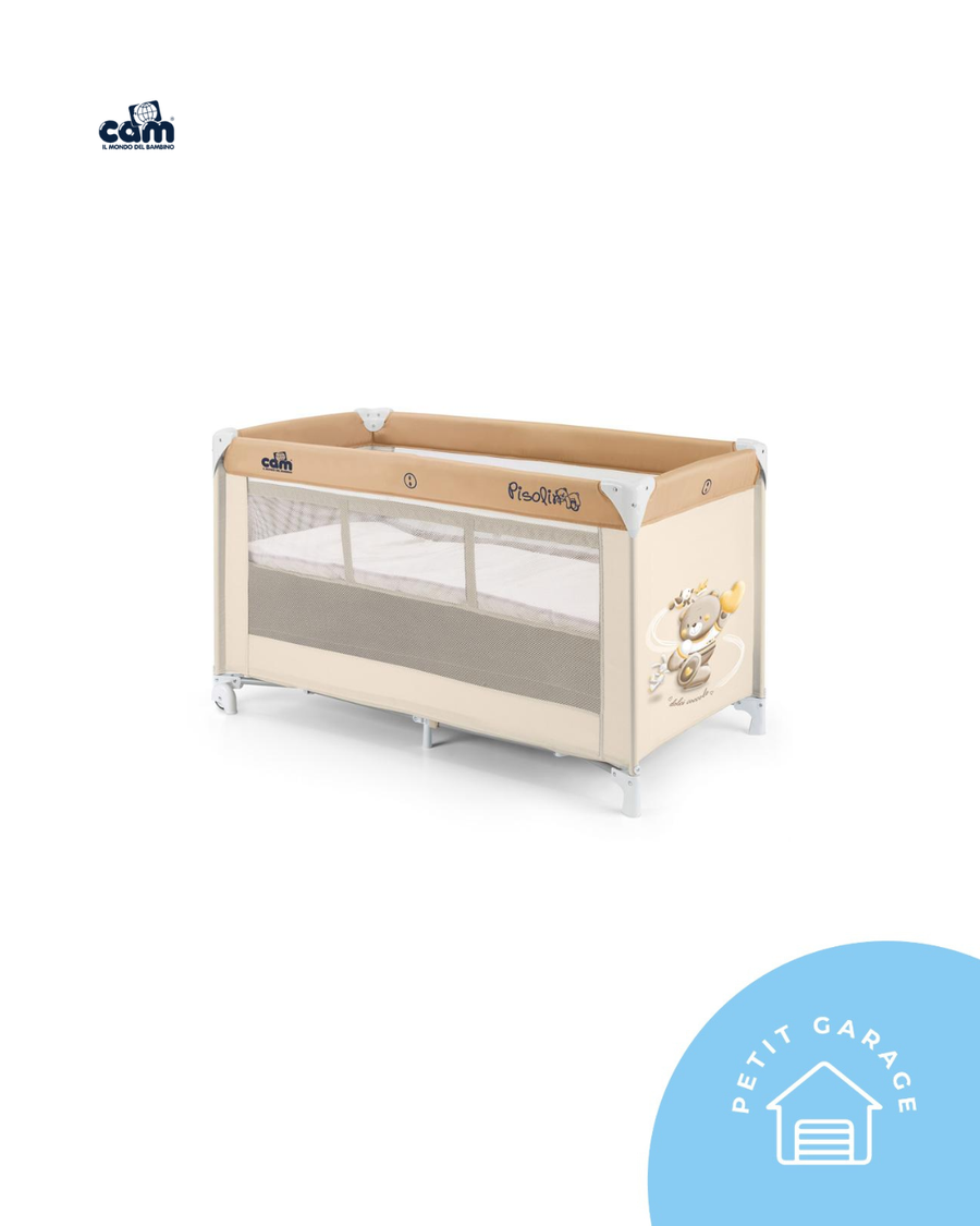 (#PG5374) Cuna Pack and Play modelo Pisolino color beige + Colchón. Marca CAM