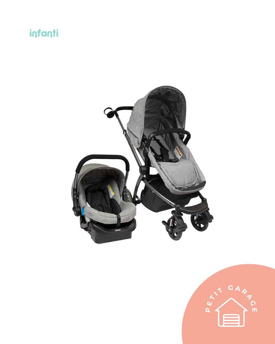 (#PG4331) Coche Travel System modelo Epic 5g color gris. Marca Infanti
