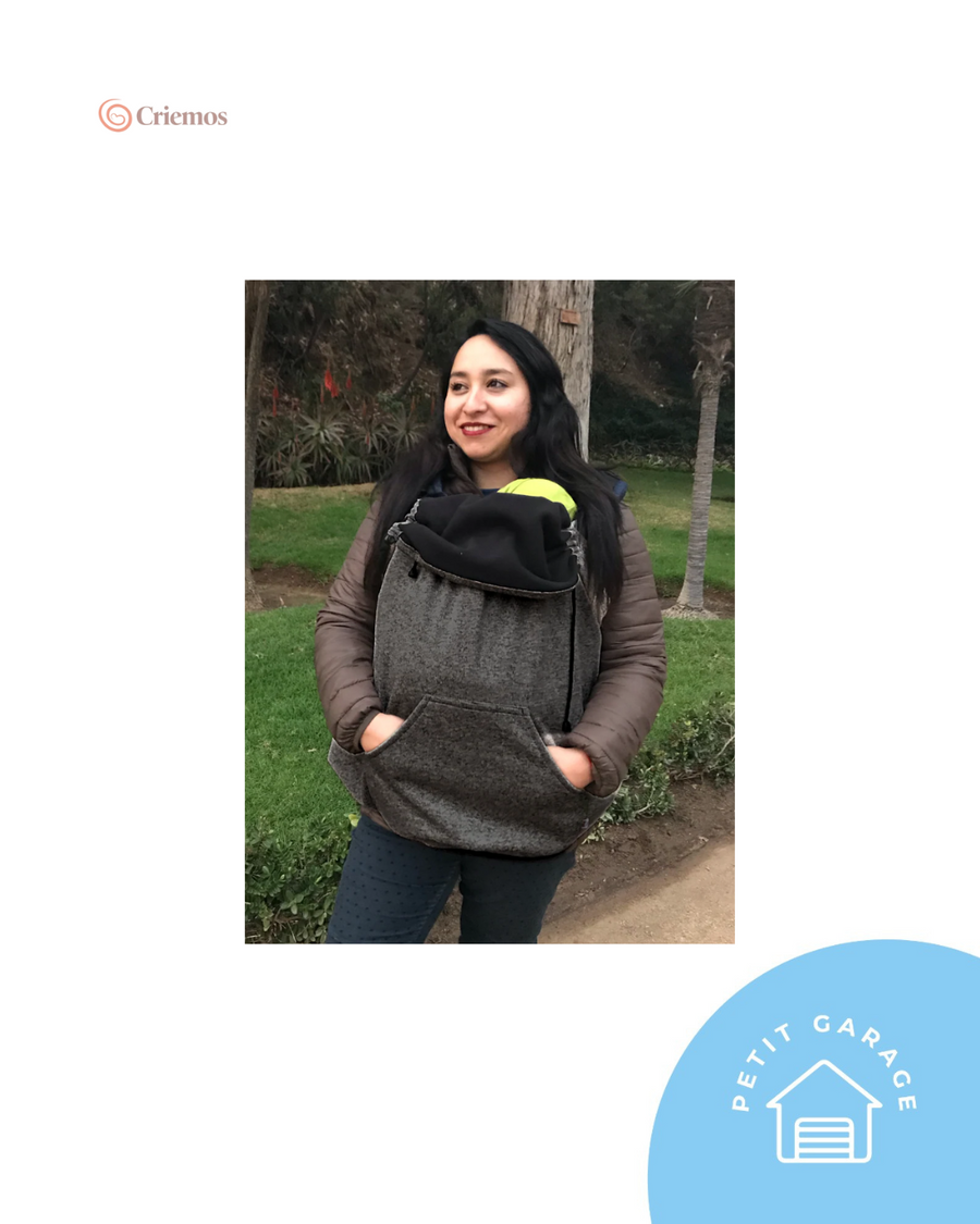 (#PG5163) Cobertor para portabebé impermeable color negro. Marca Criemos