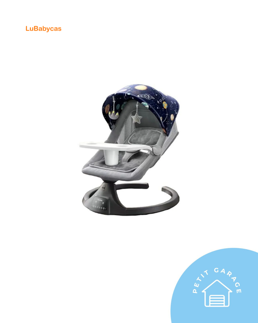 (#PG5414) Mecedora modelo Babylong color universo azul. Marca Lubabycas