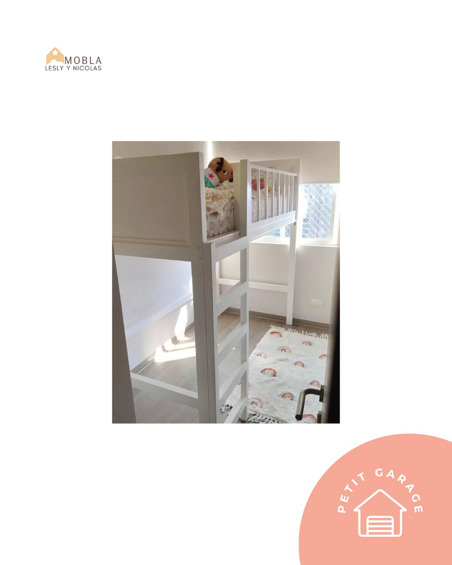 (#PG5142) Camarote color blanco con madera. Marca Moblalesly