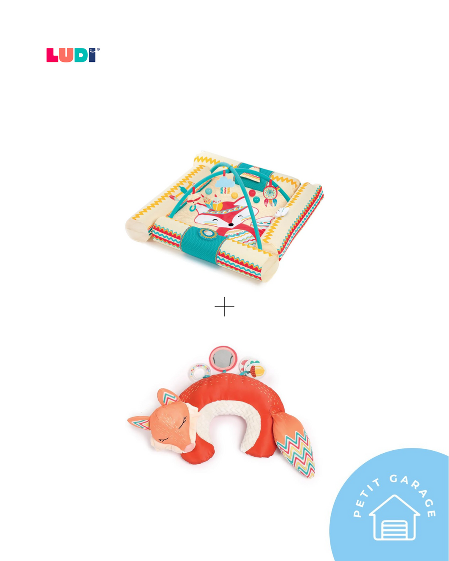 (#PG4251) Alfombra de juego y gimnasio + Cojín estimulación. Marca Ludi