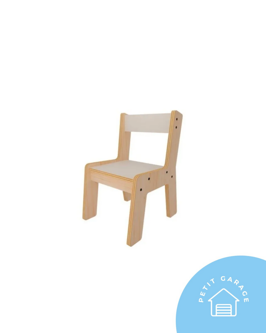 (#PG4688) Silla de madera modelo Nórdica color madera y blanco. Marca Taller de Madera