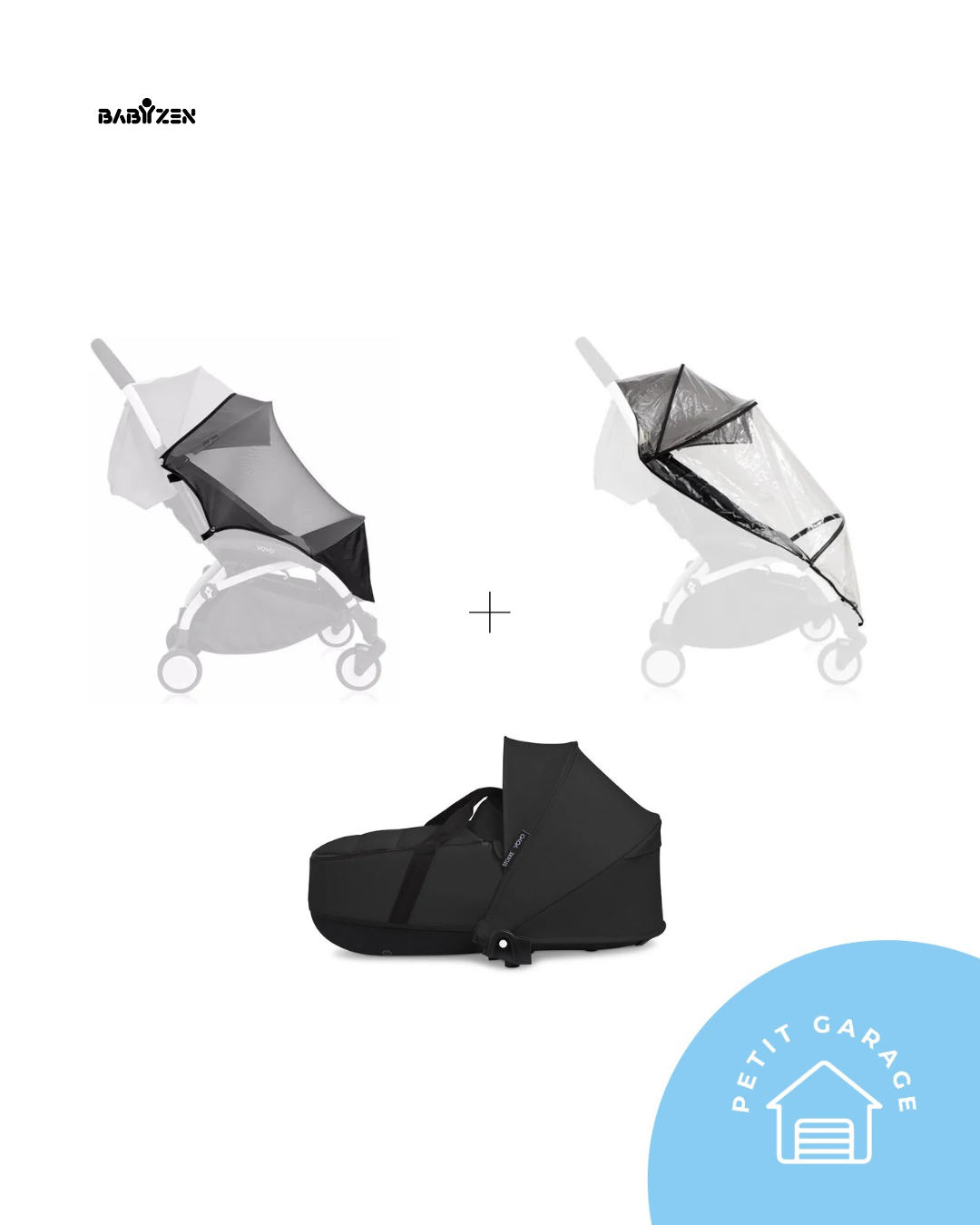 (#PG5113) Pack Moisés + Protector lluvia + Mosquitero. Marca Babyzen