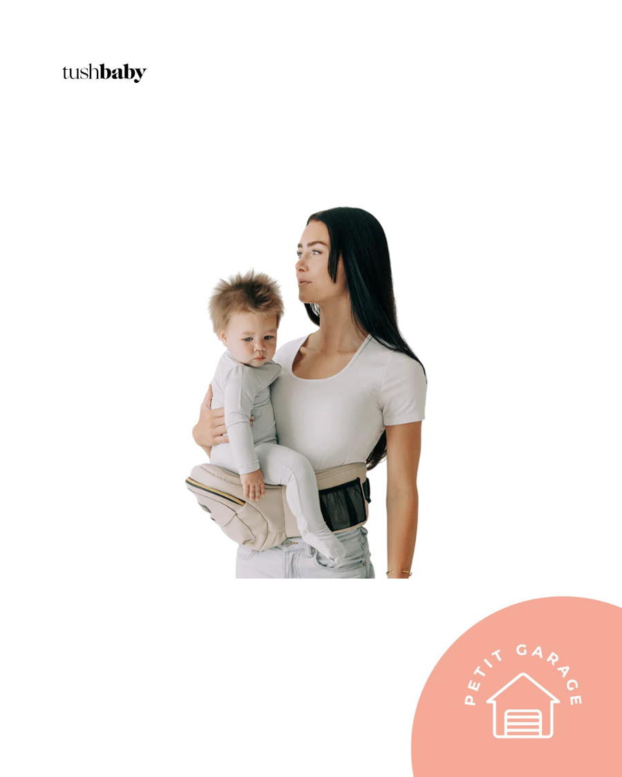 (#PG5357) Portabebé de cadera color crema. Marca Tushbaby