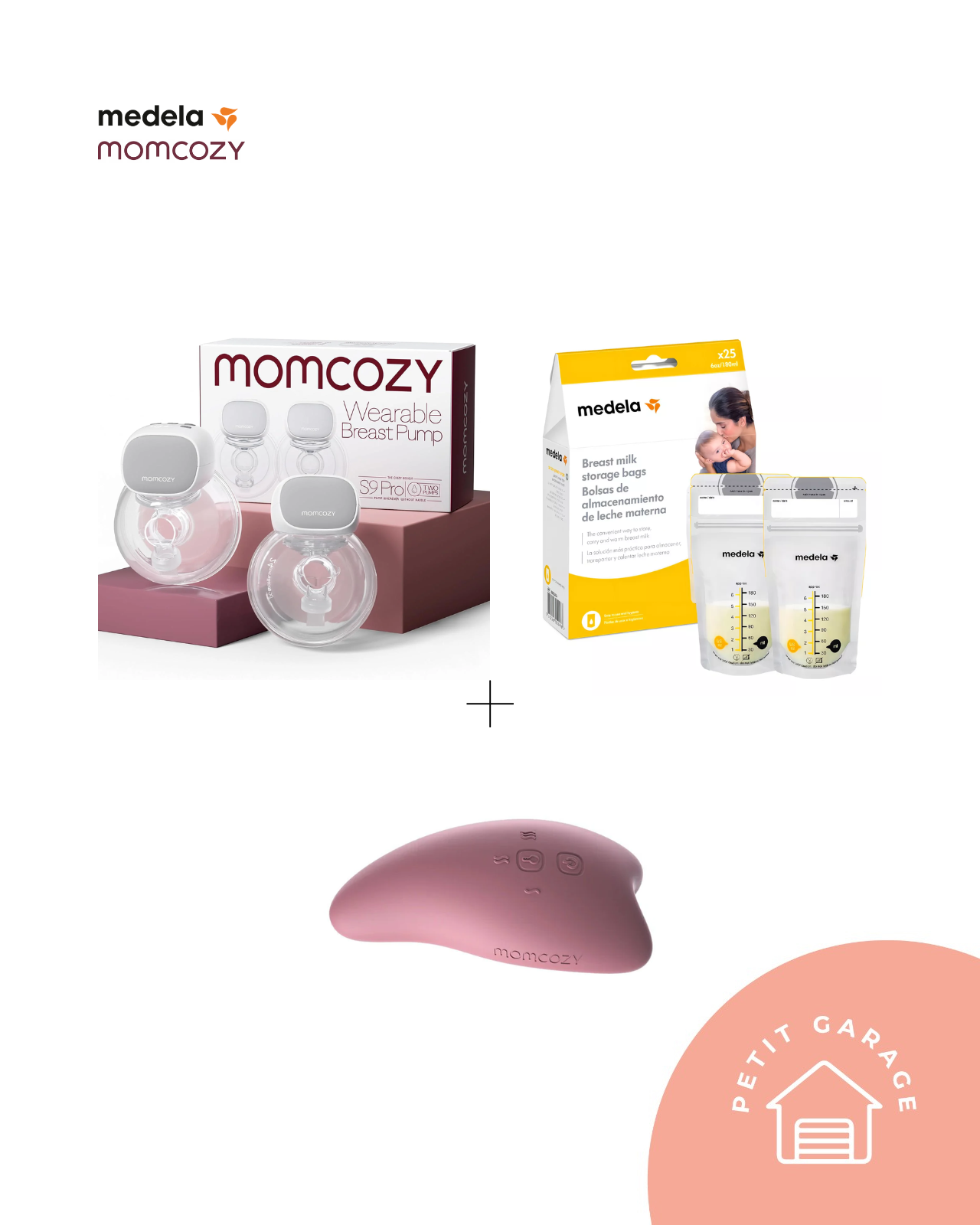 (#PG4543) Extractor de leche doble eléctrico modelo S9 Wearable Breast Pump + Bolsas recolectoras de leche. Marca MomCozy y Medela