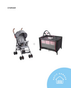 (#PG5119) Cuna Pack and Play + Coche de paseo ambos color gris. Marca Bebesit