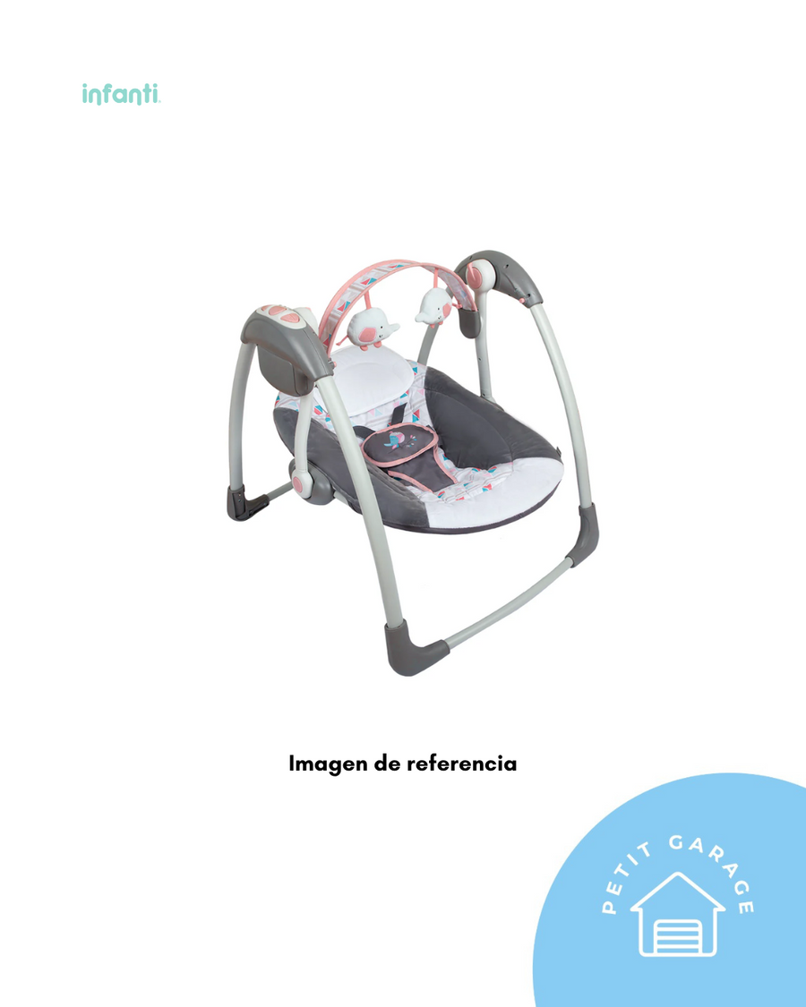 Silla nido mecedora modelo Swing color gris y lila. Marca Infanti