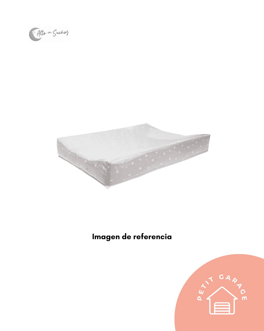 (#PG4603) Mudador anatómico color menta, diseño lunas y estrellas. Marca Alto en Sueños