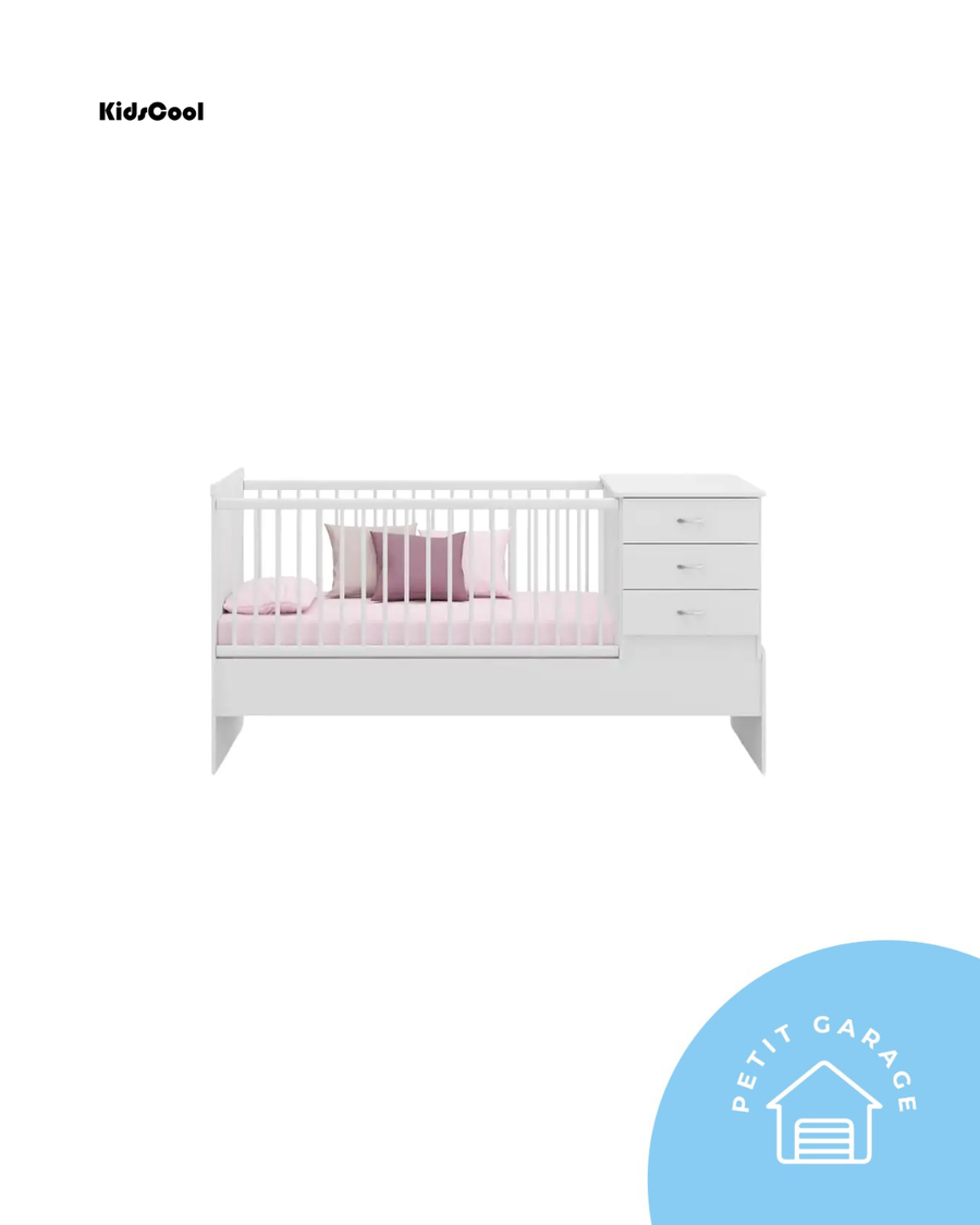 (#PG5272) Cuna de madera modelo Kippi color blanco. Marca Kidscool