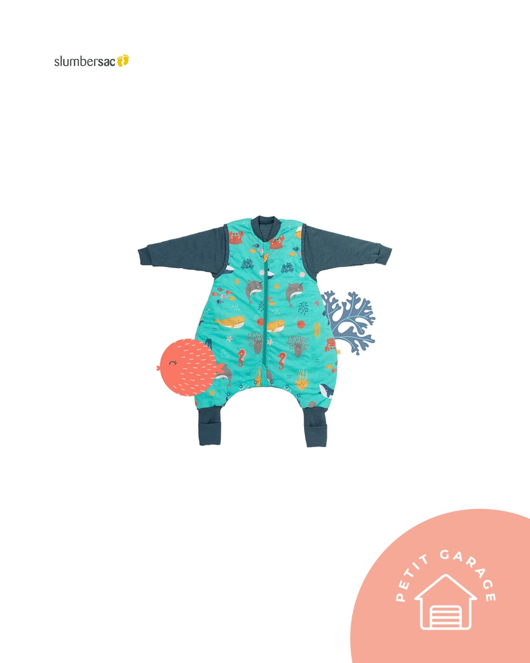 (#PG4885) Saquito de dormir con pies modelo marina. Marca Slumbersac