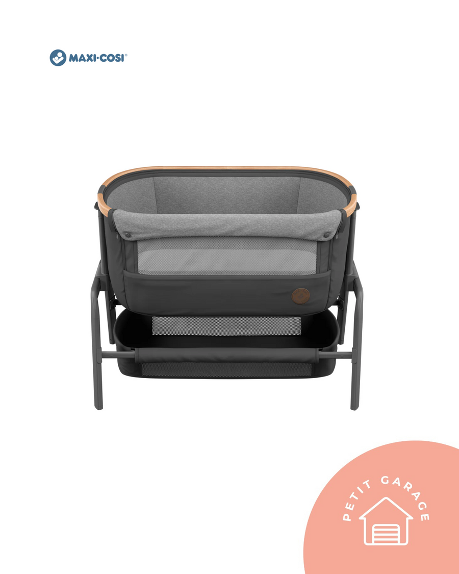 (#PG4394) Cuna colecho modelo Lora Essential color gris oscuro. Marca Maxi Cosi