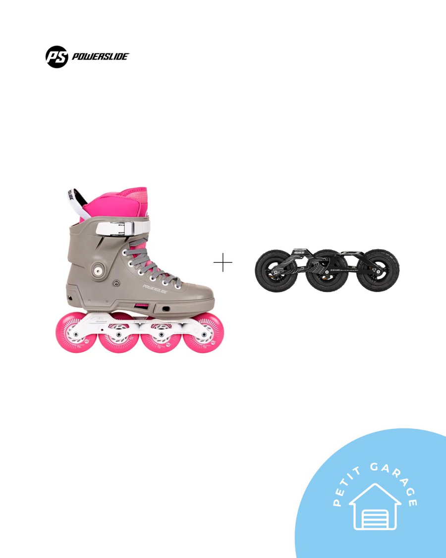 (#PG5046) Patines + SUV todo terreno modelo Next SL color rosado. Marca Powerslade