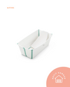 (#PG5047) Tina Flexi Bath + Soporte RN color blanco y verde agua. Marca Stokke