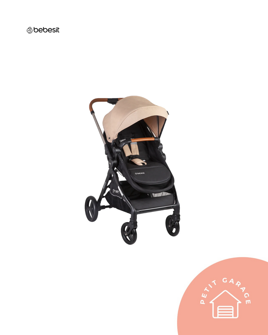 (#PG4805) Coche modelo Mars Travel color negro con beige. Marca Bebesit