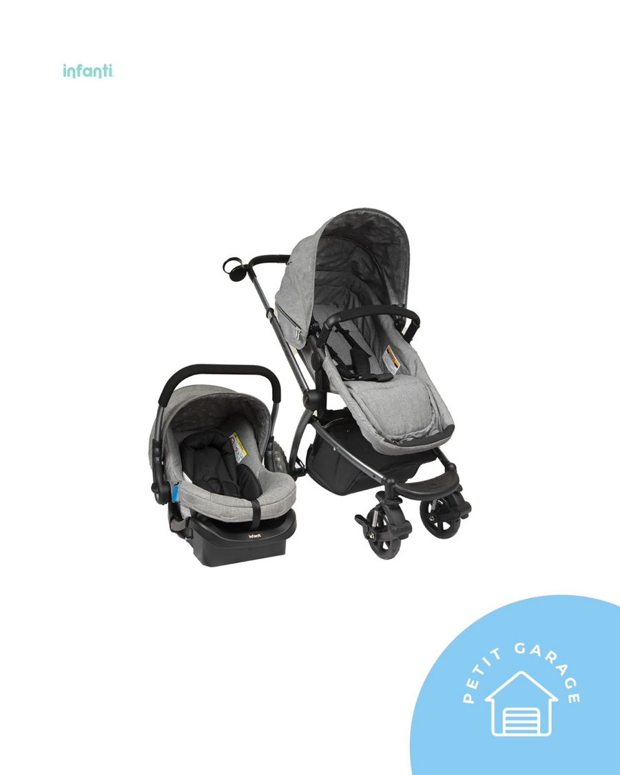 (#PG4988) Coche Travel System modelo Epic 5G color gris. Marca Infanti