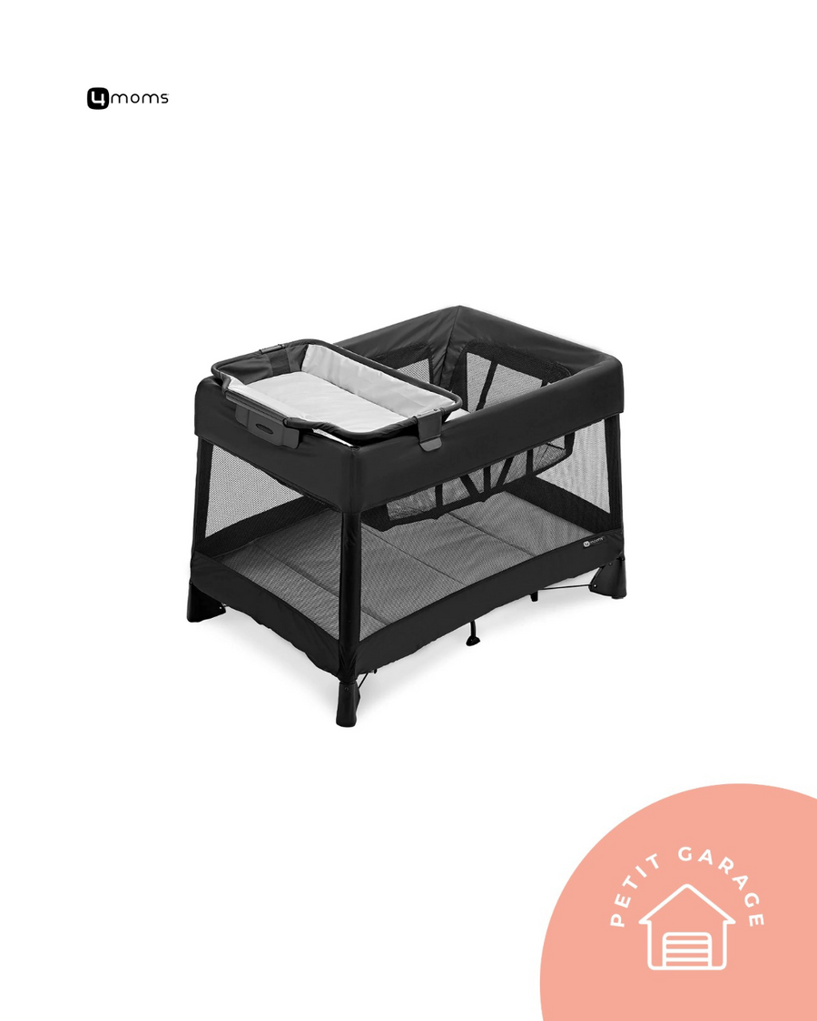 (#PG5035) Cuna Pack and Play color negro y gris. Marca 4Moms