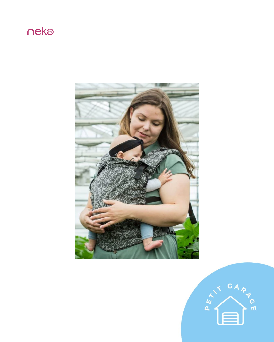 (#PG5106) Mochila de porteo modelo Print Efes Paisley Dark Tamaño Baby. Marca Neko Slings