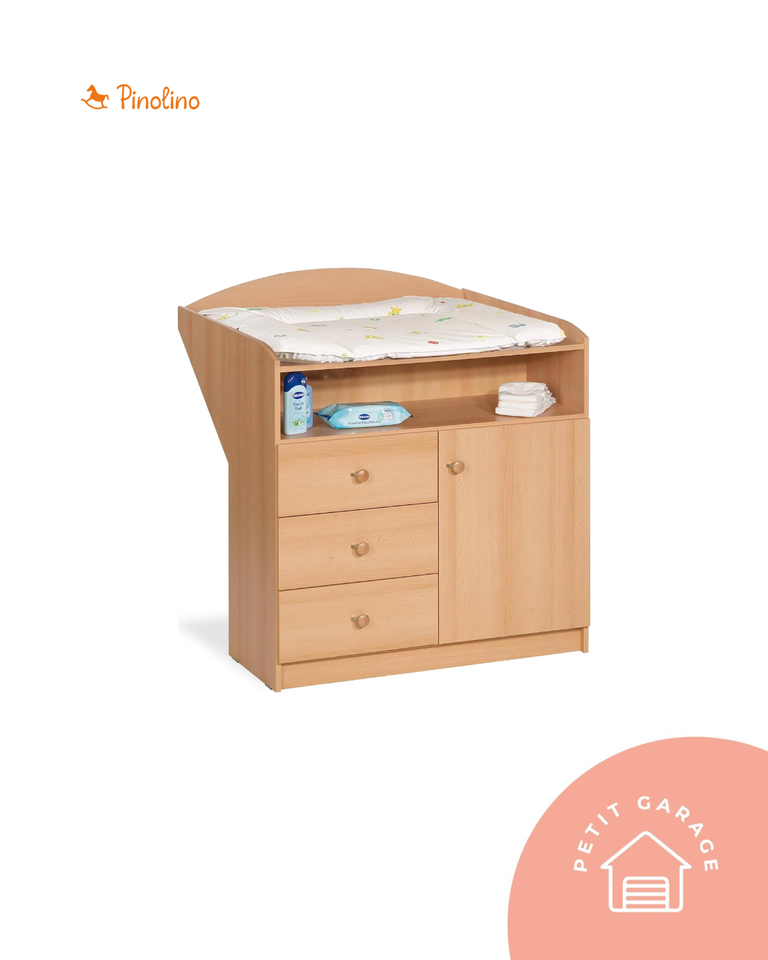 (#PG5049) Cómoda mudador de madera modelo Erik. Marca Pinolino