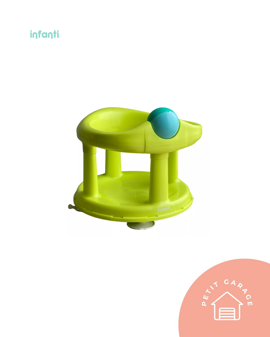 (#PG4398) Asiento para tina color verde con celeste. Marca Infanti