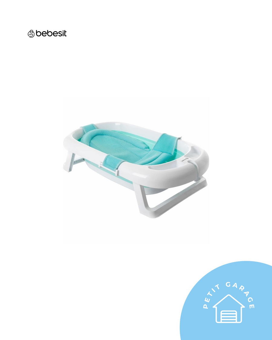 (#PG4463) Bañera plegable con hamaca color turquesa. Marca Bebesit