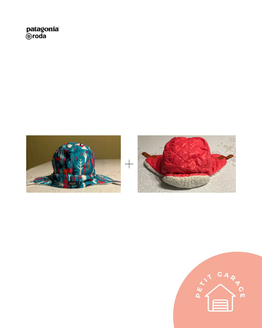 (#PG5059) 2 gorros con chiporro color rosado y azul. Marca Roda y Patagonia
