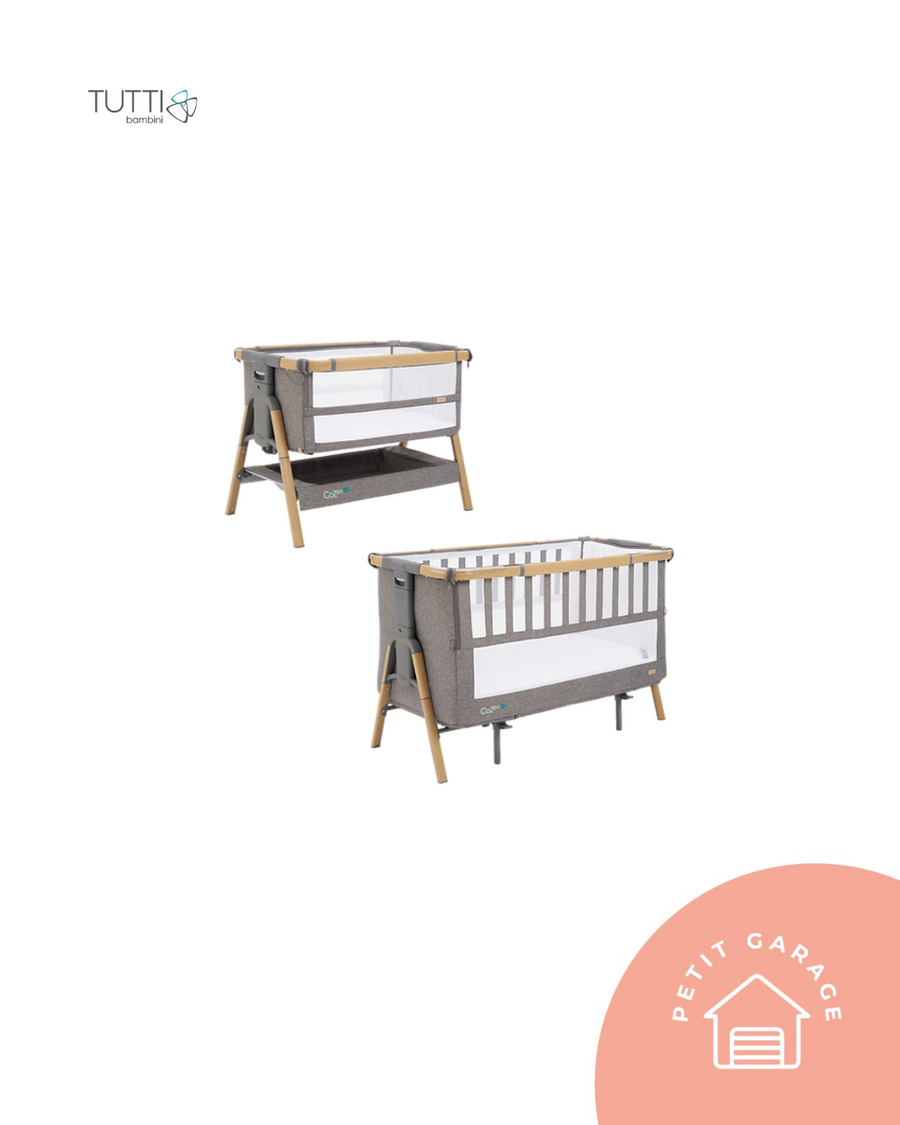 (#PG4833) Cuna colecho modelo Cozee XL color gris. Marca Tutti Bambini