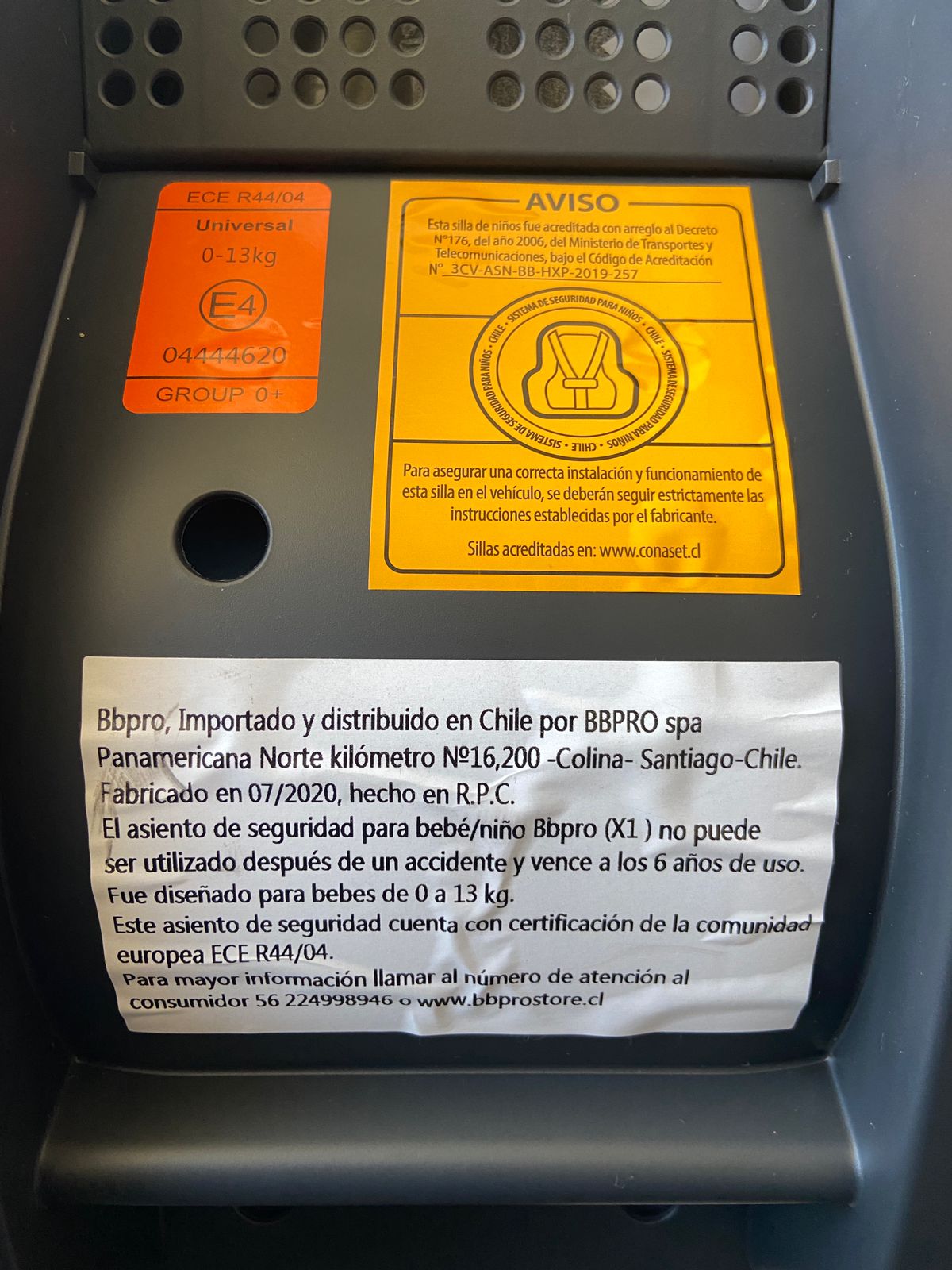 (#PG3552) Silla para auto X1. Marca BBpro