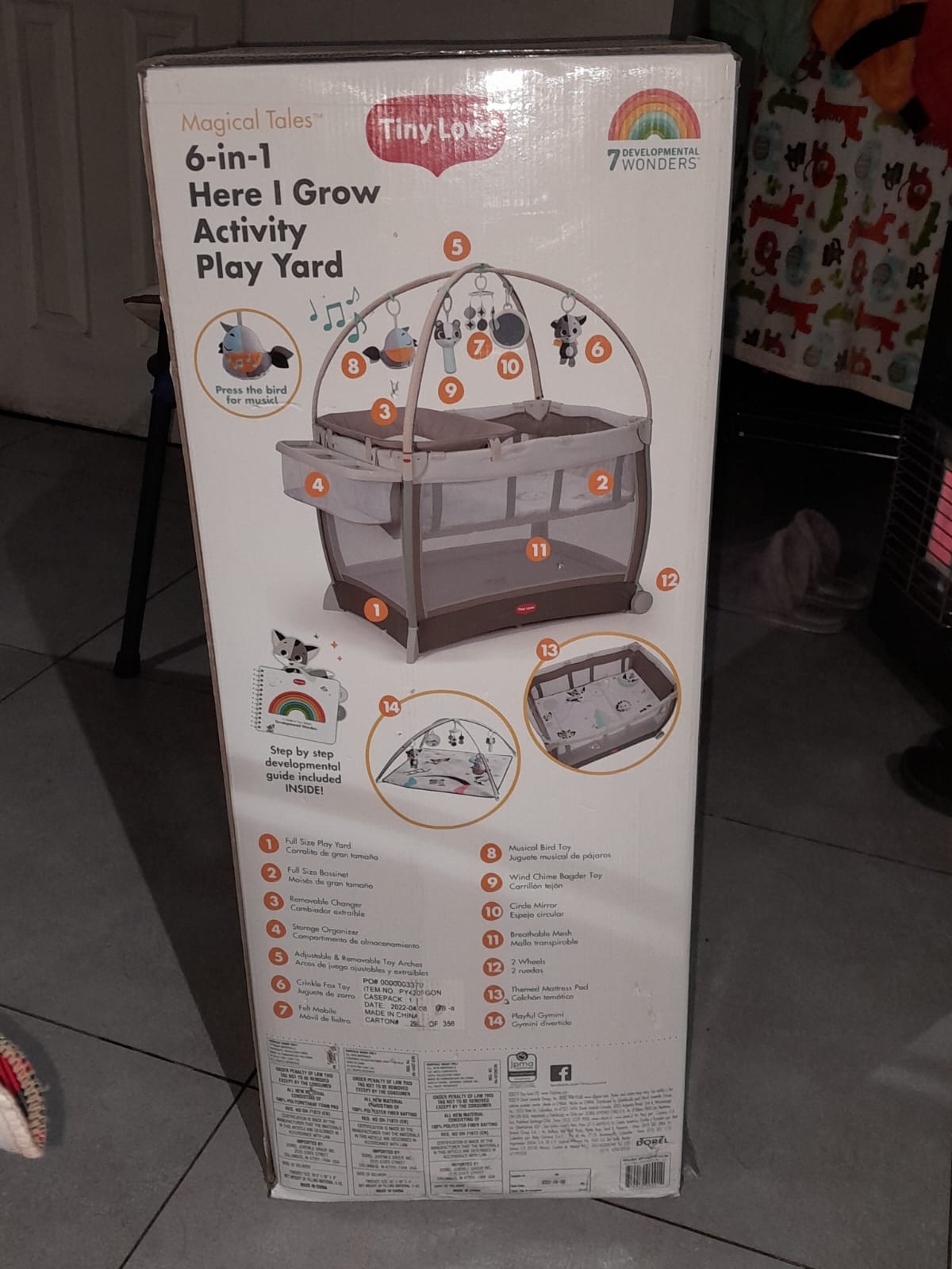 (#PG3611) Cuna Playard 6 en 1. Marca Tiny Love