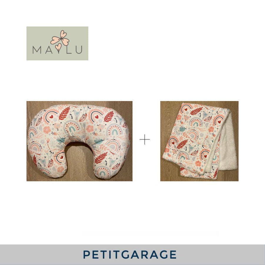 (#PG3638) Cojín de lactancia + Frazada. Marca Maylu