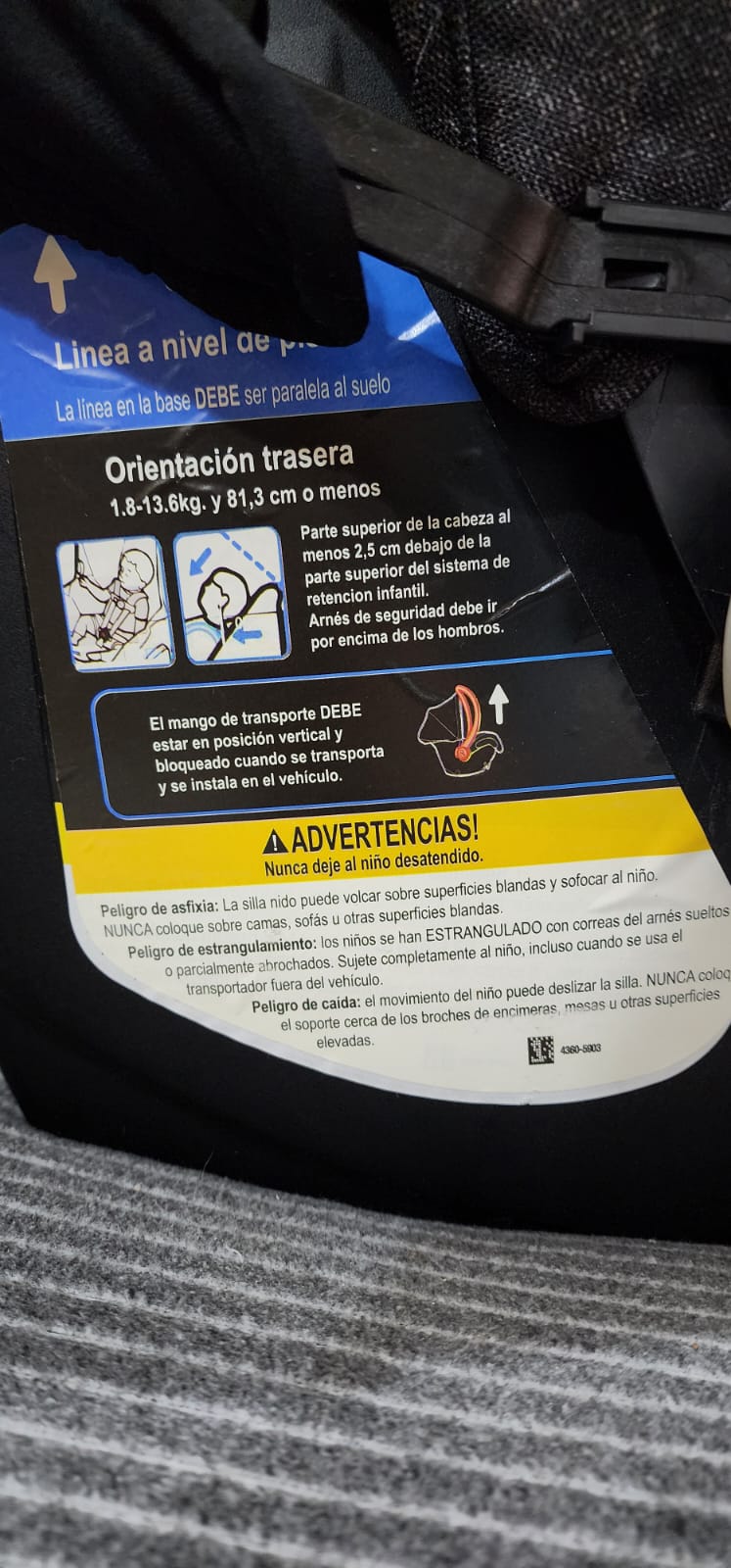 (#PG3656) Silla nido auto. Marca Maxi Cosi