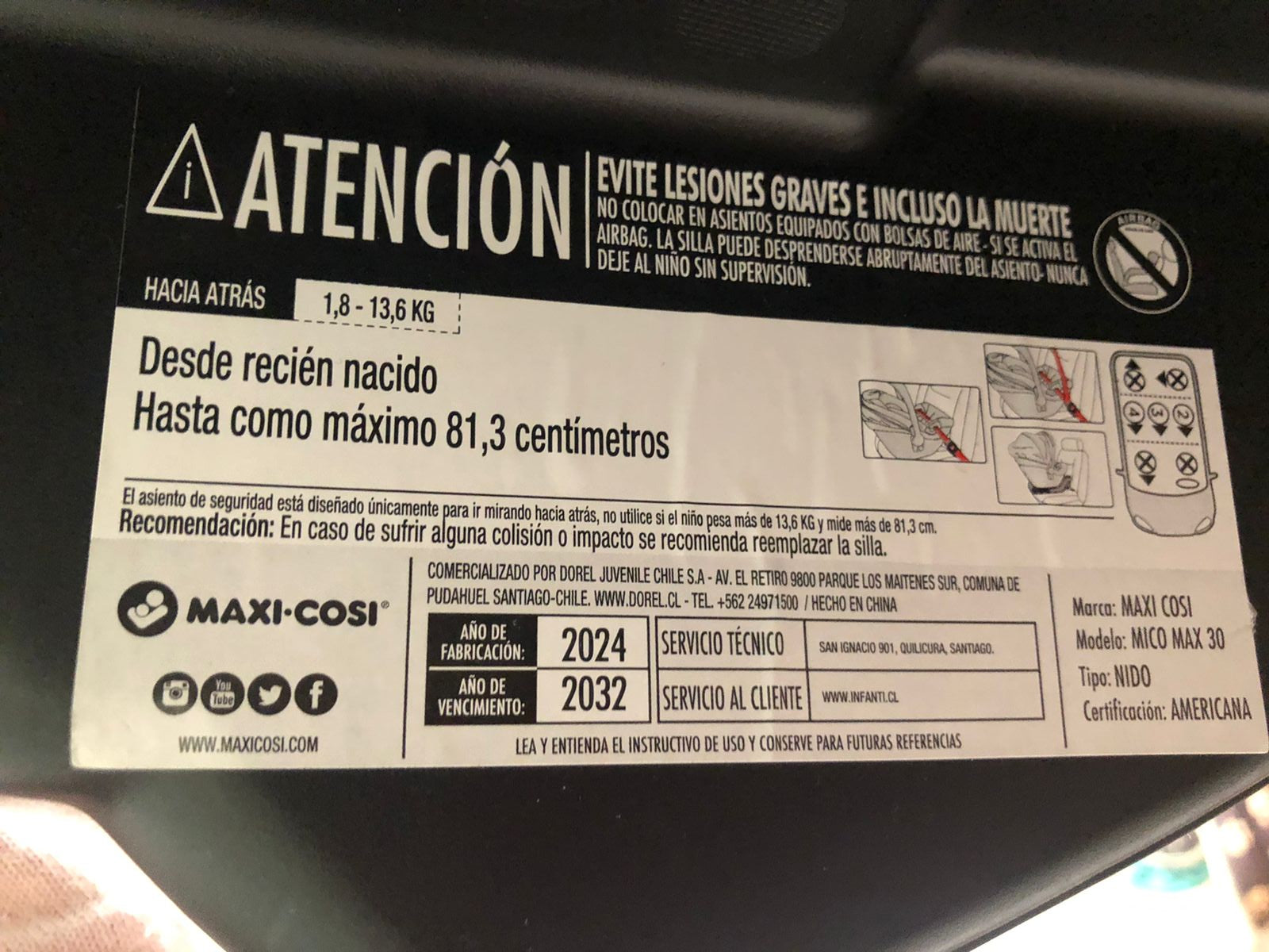 (#PG3817) Coche Travel System doble. Marca Maxi Cosi